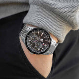 Buy Shop Tommy Hilfiger Austin Black Dial Silver Steel Strap Watch for Men - 1791639 USA Online