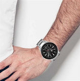 Buy Shop Tommy Hilfiger Austin Black Dial Silver Steel Strap Watch for Men - 1791639 USA Online