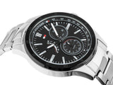 Buy Shop Tommy Hilfiger Austin Black Dial Silver Steel Strap Watch for Men - 1791639 USA Online