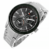 Buy Shop Tommy Hilfiger Austin Black Dial Silver Steel Strap Watch for Men - 1791639 USA Online