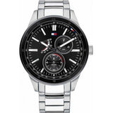 Buy Shop Tommy Hilfiger Austin Black Dial Silver Steel Strap Watch for Men - 1791639 USA Online