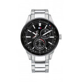 Buy Shop Tommy Hilfiger Austin Black Dial Silver Steel Strap Watch for Men - 1791639 USA Online