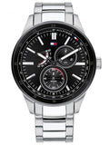 Buy Shop Tommy Hilfiger Austin Black Dial Silver Steel Strap Watch for Men - 1791639 USA Online