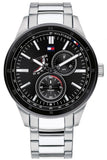 Buy Shop Tommy Hilfiger Austin Black Dial Silver Steel Strap Watch for Men - 1791639 USA Online