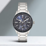 Buy Shop Tommy Hilfiger Austin Blue Dial Silver Steel Strap Watch for Men - 1791640 USA Online