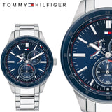 Buy Shop Tommy Hilfiger Austin Blue Dial Silver Steel Strap Watch for Men - 1791640 USA Online