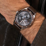 Buy Shop Tommy Hilfiger Austin Grey Dial Brown Leather Strap Watch for Men - 1791637 USA Online