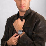 Buy Shop Tommy Hilfiger Austin Grey Dial Brown Leather Strap Watch for Men - 1791637 USA Online