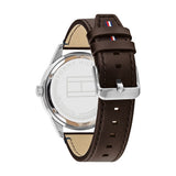 Buy Shop Tommy Hilfiger Austin Grey Dial Brown Leather Strap Watch for Men - 1791637 USA Online