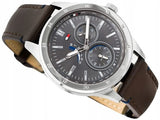 Buy Shop Tommy Hilfiger Austin Grey Dial Brown Leather Strap Watch for Men - 1791637 USA Online