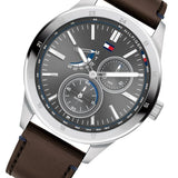 Buy Shop Tommy Hilfiger Austin Grey Dial Brown Leather Strap Watch for Men - 1791637 USA Online