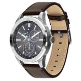 Buy Shop Tommy Hilfiger Austin Grey Dial Brown Leather Strap Watch for Men - 1791637 USA Online