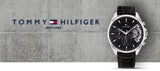 Buy Shop Tommy Hilfiger Baker Chronograph Black Dial Black Leather Strap Watch For Men - 1710449 USA Online