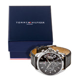 Buy Shop Tommy Hilfiger Baker Chronograph Black Dial Black Leather Strap Watch For Men - 1710449 USA Online