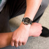 Buy Shop Tommy Hilfiger Baker Chronograph Black Dial Black Leather Strap Watch For Men - 1710449 USA Online