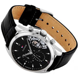 Buy Shop Tommy Hilfiger Baker Chronograph Black Dial Black Leather Strap Watch For Men - 1710449 USA Online
