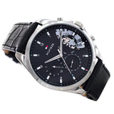 Buy Shop Tommy Hilfiger Baker Chronograph Black Dial Black Leather Strap Watch For Men - 1710449 USA Online