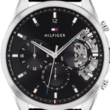Buy Shop Tommy Hilfiger Baker Chronograph Black Dial Black Leather Strap Watch For Men - 1710449 USA Online