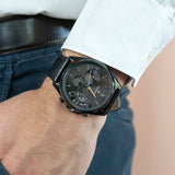 Buy Shop Tommy Hilfiger Baker Chronograph Black Dial Black Leather Strap Watch For Men - 1710452 USA Online