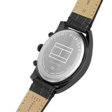 Buy Shop Tommy Hilfiger Baker Chronograph Black Dial Black Leather Strap Watch For Men - 1710452 USA Online