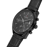 Buy Shop Tommy Hilfiger Baker Chronograph Black Dial Black Leather Strap Watch For Men - 1710452 USA Online