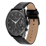 Buy Shop Tommy Hilfiger Baker Chronograph Black Dial Black Leather Strap Watch For Men - 1710452 USA Online