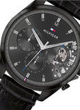 Buy Shop Tommy Hilfiger Baker Chronograph Black Dial Black Leather Strap Watch For Men - 1710452 USA Online