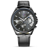 Buy Shop Tommy Hilfiger Baker Chronograph Black Dial Black Leather Strap Watch For Men - 1710452 USA Online