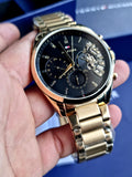 Buy Shop Tommy Hilfiger Baker Chronograph Black Dial Gold Steel Strap Watch for Men - 1710447 USA Online