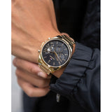 Buy Shop Tommy Hilfiger Baker Chronograph Black Dial Gold Steel Strap Watch for Men - 1710447 USA Online