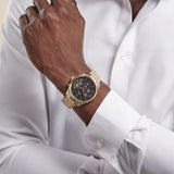 Buy Shop Tommy Hilfiger Baker Chronograph Black Dial Gold Steel Strap Watch for Men - 1710447 USA Online
