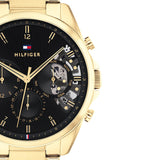 Buy Shop Tommy Hilfiger Baker Chronograph Black Dial Gold Steel Strap Watch for Men - 1710447 USA Online