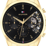 Buy Shop Tommy Hilfiger Baker Chronograph Black Dial Gold Steel Strap Watch for Men - 1710447 USA Online