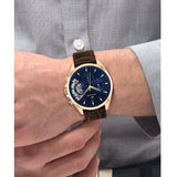 Buy Shop Tommy Hilfiger Baker Chronograph Blue Dial Brown Leather Strap Watch For Men - 1710453 USA Online