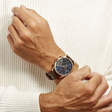 Buy Shop Tommy Hilfiger Baker Chronograph Blue Dial Brown Leather Strap Watch For Men - 1710453 USA Online