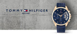 Buy Shop Tommy Hilfiger Baker Chronograph Quartz Blue Dial Blue Leather Strap Watch For Men - 1710451 USA Online
