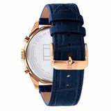 Buy Shop Tommy Hilfiger Baker Chronograph Quartz Blue Dial Blue Leather Strap Watch For Men - 1710451 USA Online
