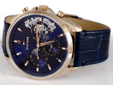 Buy Shop Tommy Hilfiger Baker Chronograph Quartz Blue Dial Blue Leather Strap Watch For Men - 1710451 USA Online