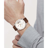 Buy Shop Tommy Hilfiger Baker Chronograph White Dial Brown Leather Strap Watch For Men - 1710450 USA Online