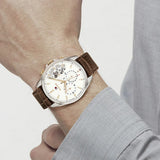 Buy Shop Tommy Hilfiger Baker Chronograph White Dial Brown Leather Strap Watch For Men - 1710450 USA Online