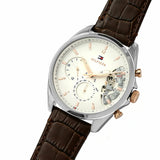 Buy Shop Tommy Hilfiger Baker Chronograph White Dial Brown Leather Strap Watch For Men - 1710450 USA Online