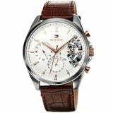 Buy Shop Tommy Hilfiger Baker Chronograph White Dial Brown Leather Strap Watch For Men - 1710450 USA Online