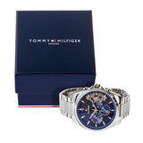 Buy Shop Tommy Hilfiger Baker Quartz Blue Dial Silver Steel Strap Watch For Men - 1710448 USA Online