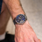 Buy Shop Tommy Hilfiger Baker Quartz Blue Dial Silver Steel Strap Watch For Men - 1710448 USA Online