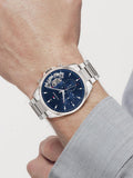 Buy Shop Tommy Hilfiger Baker Quartz Blue Dial Silver Steel Strap Watch For Men - 1710448 USA Online