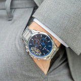 Buy Shop Tommy Hilfiger Baker Quartz Blue Dial Silver Steel Strap Watch For Men - 1710448 USA Online