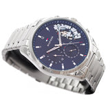 Buy Shop Tommy Hilfiger Baker Quartz Blue Dial Silver Steel Strap Watch For Men - 1710448 USA Online