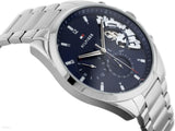 Buy Shop Tommy Hilfiger Baker Quartz Blue Dial Silver Steel Strap Watch For Men - 1710448 USA Online