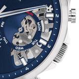Buy Shop Tommy Hilfiger Baker Quartz Blue Dial Silver Steel Strap Watch For Men - 1710448 USA Online