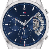 Buy Shop Tommy Hilfiger Baker Quartz Blue Dial Silver Steel Strap Watch For Men - 1710448 USA Online